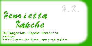 henrietta kapche business card